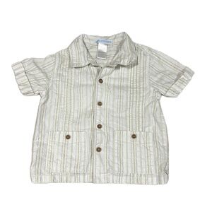 Janie and Jack Boys 18-24mths Striped Button Up Shirt Safari Indian Jones Preppy